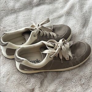 Simple Beige and Brown Casual Sneakers